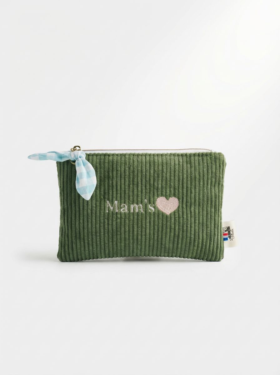 Pochette en velours brodée