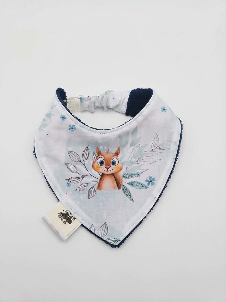 Bavoir bandana bébé – Collection Animaux de la Forêt – 0/6 mois