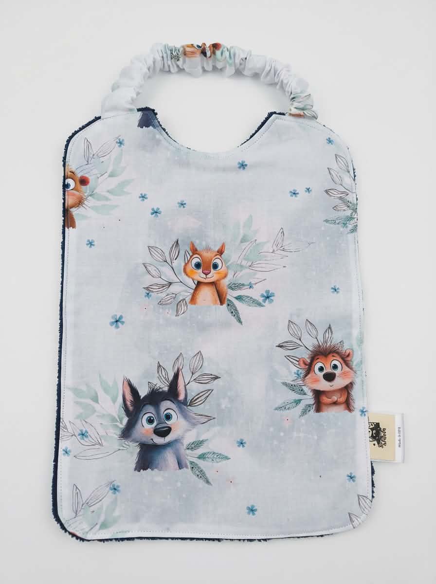 Grand bavoir enfant – Collection Animaux de la Forêt – 3/5 ans
