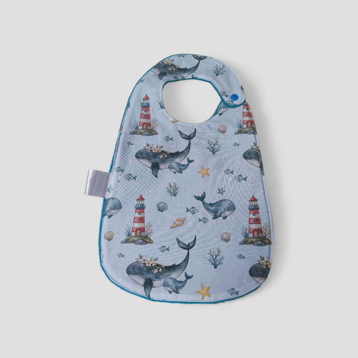 Bavoir classique bébé – Collection Océan & Baleines – 10 mois et +