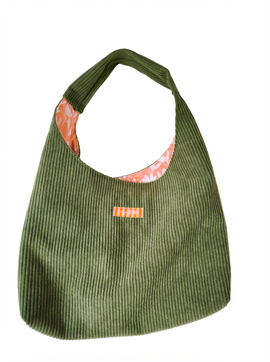 Hobo Bag en velours côtelé