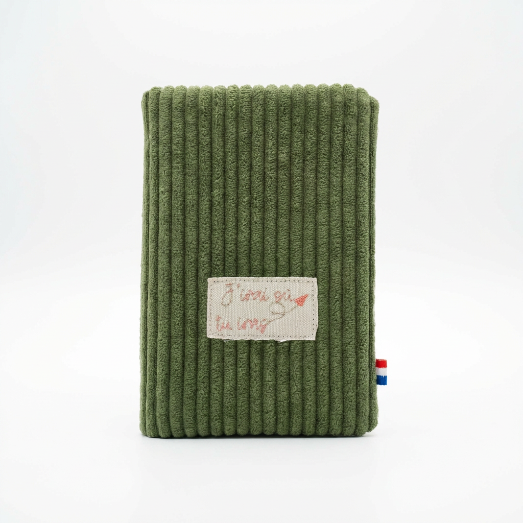 Protège-passeport en velours côtelé
