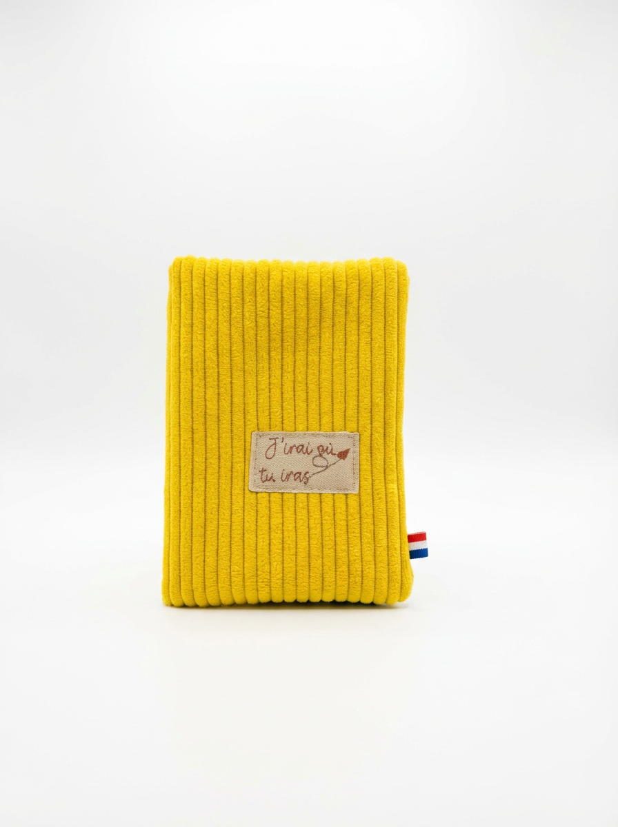 Protège-passeport en velours côtelé