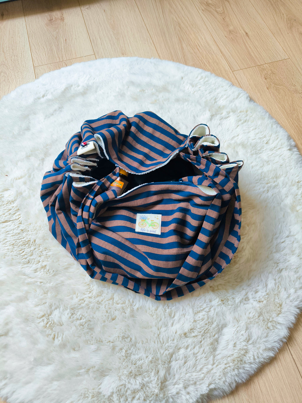 Sac de plage coulisse — fait main en Bretagne